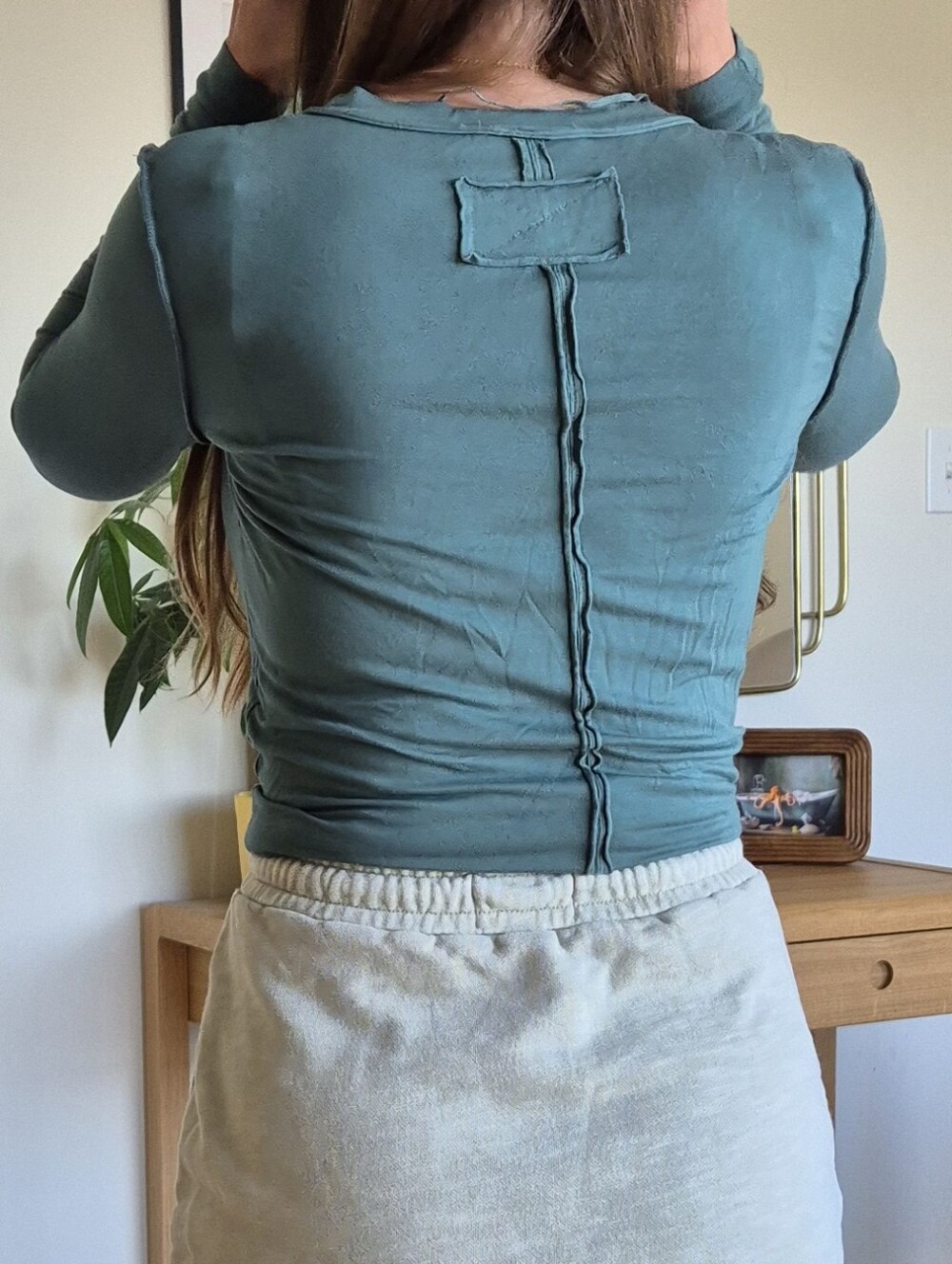 We The Free Nina Long-Sleeve V-Neck Women's Top in Teal XS - Picture 4 of 5